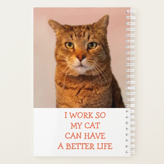 Grappige aangepaste kat planner (Achterkant)