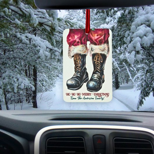 Grappige aangepaste kerst familienaam Santa Luchtverfrisser