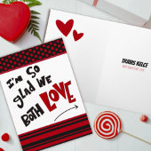 Grappige aangepaste liefde Valentijnsharten kaart
