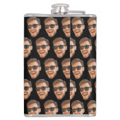 Grappige aangepaste Mannen gezicht foto Heupfles (Achterkant)