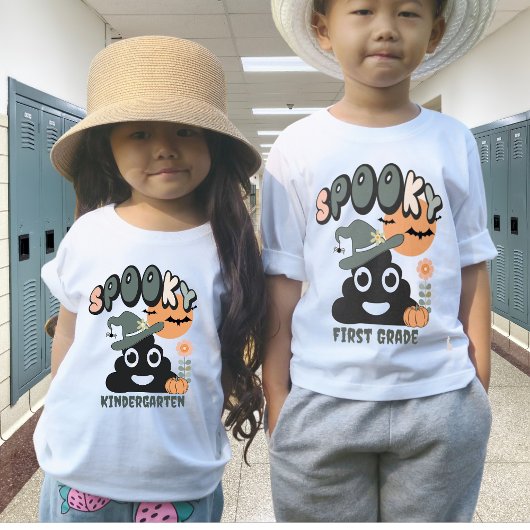 Grappige aangepaste naam Grade Jaar Retro Wavy Spo T-shirt