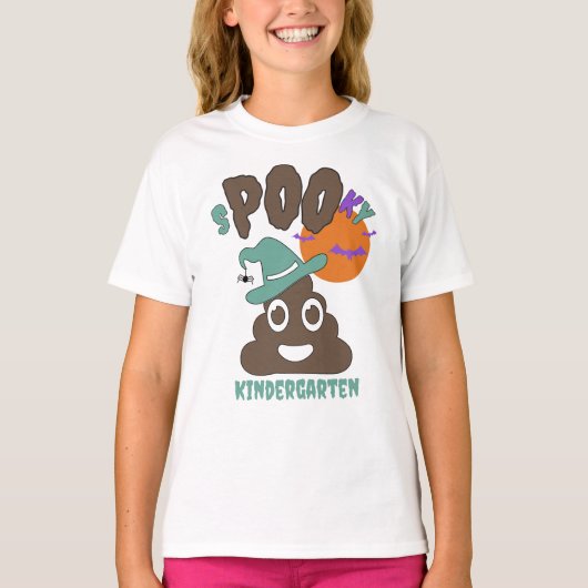 Grappige aangepaste naam Grade Jaar Spooky Poo T-shirt (Voorkant)