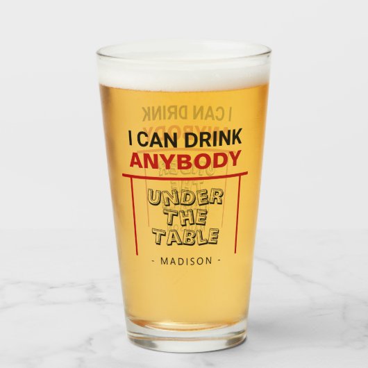 Grappige aangepaste naam pint glas (Voorkant gevuld)