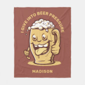Grappige aangepaste naam & tekst bier fleece deken (Voorkant)