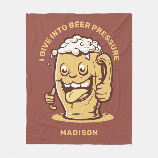 Grappige aangepaste naam & tekst bier fleece deken (Voorkant)