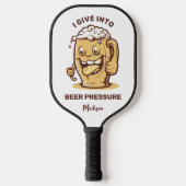 Grappige aangepaste naam & tekst bier pickleball paddle (Voorkant)