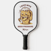 Grappige aangepaste naam & tekst bier pickleball paddle (Achterkant)