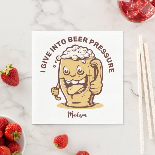 Grappige aangepaste naam & tekst bier servet (Insitu)