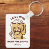 Grappige aangepaste naam & tekst bier sleutelhanger (Achterkant)