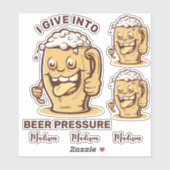 Grappige aangepaste naam & tekst bier sticker (Vel)