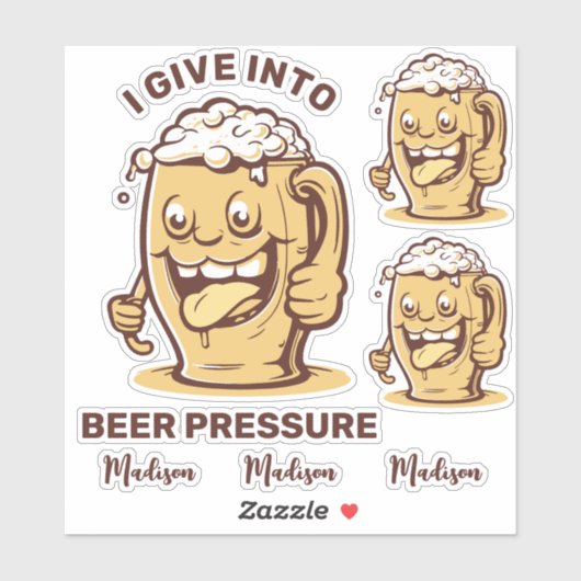 Grappige aangepaste naam & tekst bier sticker (Vel)