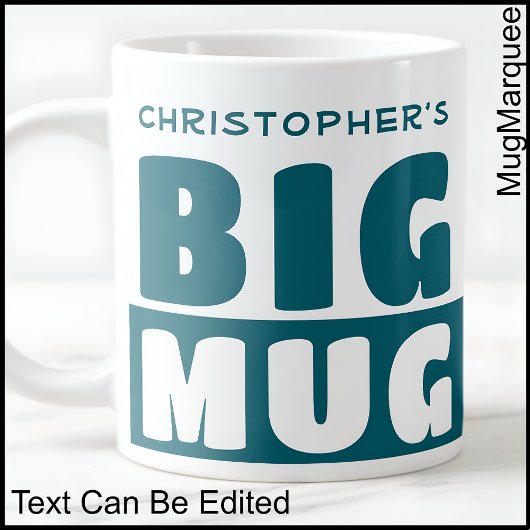 Grappige Aangepaste Naam Tekst Twee Tone Blauwgroe Extra Grote Beker