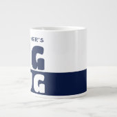 Grappige Aangepaste Naam Tekst Twee Tone Navy Grot Extra Grote Beker (Voorkant)