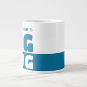 Grappige aangepaste naam tekst twee toon blauw gro extra grote beker (Voorkant)