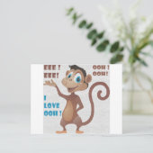 grappige aap briefkaart (Staand voorkant)