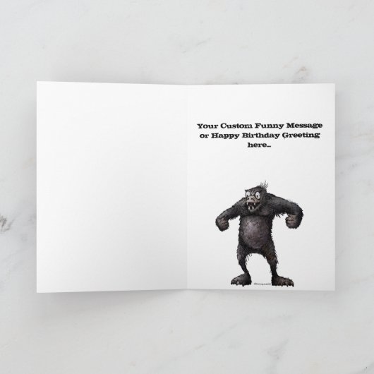 Grappige Aap Custom Gorilla Happy Birthday Kaart (Binnen)