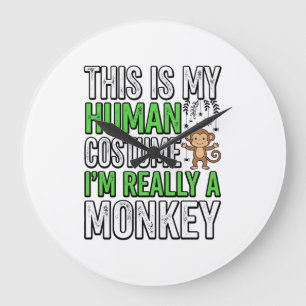 Grappige Aap Mens Kostuum Halloween Shirt Ontwerp_ Grote Klok