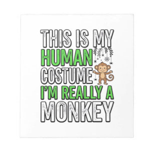 Grappige Aap Mens Kostuum Halloween Shirt Ontwerp_ Notitieblok