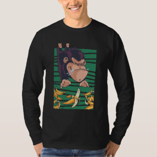 Grappige aap met bananen t-shirt