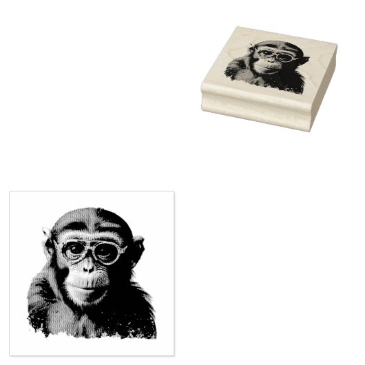 grappige aap rubberstempel (Gestempeld)