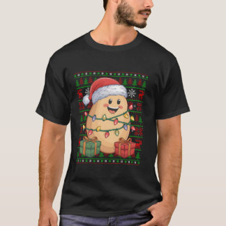 Grappige Aardappel Xmas Lights Ugly Santa Hat Aard T-shirt