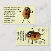 Grappige aardappelboer Adverteren Visitekaartje (Voorkant / Achterkant)