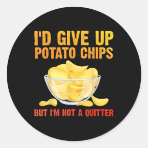 Grappige Aardappelchips Kunst voor Mannen Vrouwen Ronde Sticker