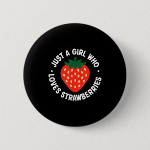 Grappige aardbei kunst voor meisjes vrouwen fruit ronde button 5,7 cm
