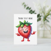 Grappige aardbeienliefhebbers voegen tekst toe briefkaart (Staand voorkant)