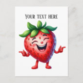 Grappige aardbeienliefhebbers voegen tekst toe briefkaart (Voorkant)