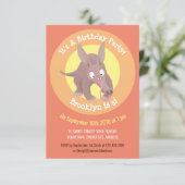 Grappige aardvark cartoon gepersonaliseerde uitnod kaart (Staand voorkant)