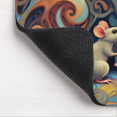 Grappige Abstracte kat en muis Muismat (Hoek)