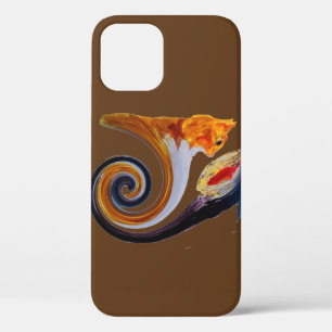 Grappige Abstracte Muziekinspiratie Goudvis Siames iPhone 12 Hoesje