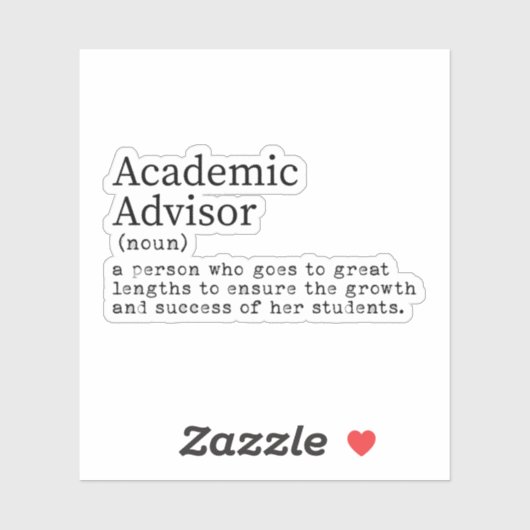 Grappige Academic Advisor Definition Sticker (Vel)