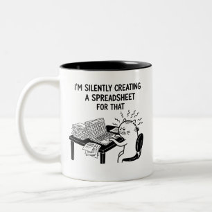 Grappige Accountant Kat Gestrest Meme Mok