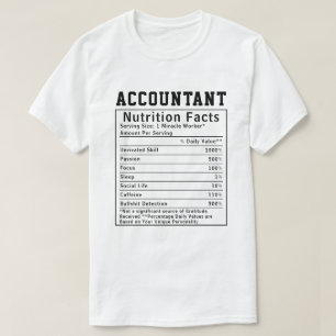 Grappige Accountant Voedingsfeiten Financieel Pers T-shirt