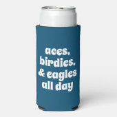 Grappige Aces, Birdies, & Eagles de hele dag blauw (Seltzer Achterkant)