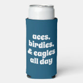 Grappige Aces, Birdies, & Eagles de hele dag blauw (Seltzer Voorkant)
