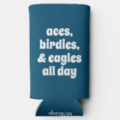 Grappige Aces, Birdies, & Eagles de hele dag blauw (Achterkant)