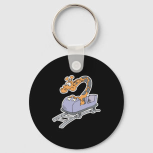 grappige achtbaan giraffe sleutelhanger