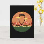 Grappige Achtbaan Pretpark Cadeau Kaart (Gele Bloem)