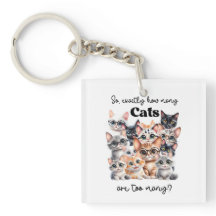 Grappige Acryl Kat Sleutelhanger