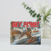 Grappige actie eekhoorn Briefkaart "Get Some" (Staand voorkant)