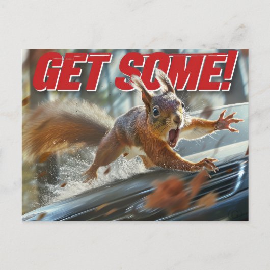 Grappige actie eekhoorn Briefkaart "Get Some" (Voorkant)