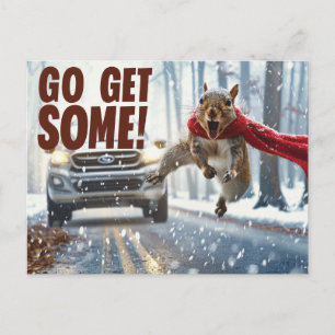 Grappige actie eekhoorn Briefkaart "Get Some"