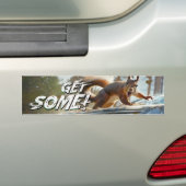 Grappige actie eekhoorn Bumpersticker "Get Some" (Op auto)