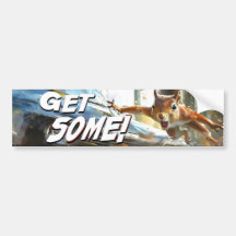 Grappige actie eekhoorn Bumpersticker "Get Some"