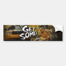 Grappige actie eekhoorn Bumpersticker "Get Some"