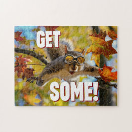Grappige actie Eekhoorn Jigsaw puzzel "Get Some"