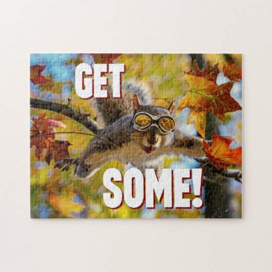 Grappige actie Eekhoorn Jigsaw puzzel "Get Some" (Horizontaal)